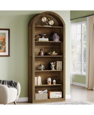 6-Tier Arched Bookshelf with Open Shelves