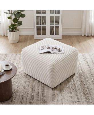 Streamdale  Furniture  27.6" Corduroy Square Upholstered Ottoman