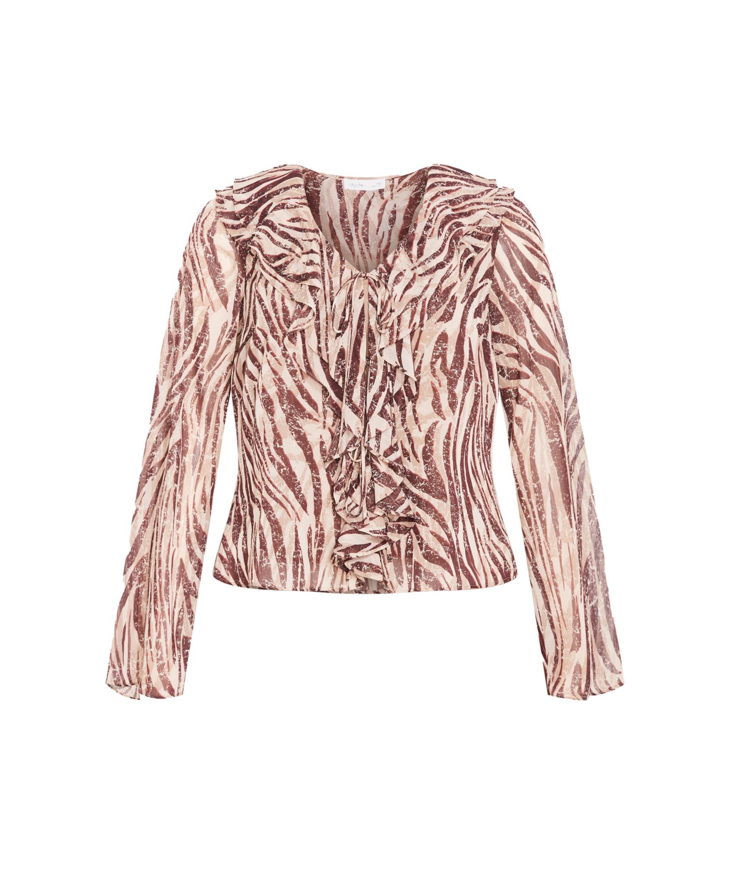 Women's Vivid Instinct Ruffle Print Top