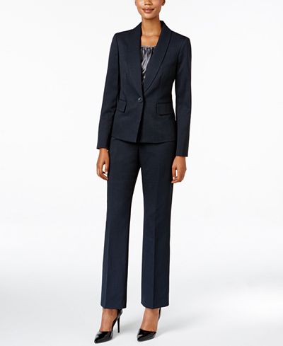 Le Suit Three-Piece One-Button Pantsuit
