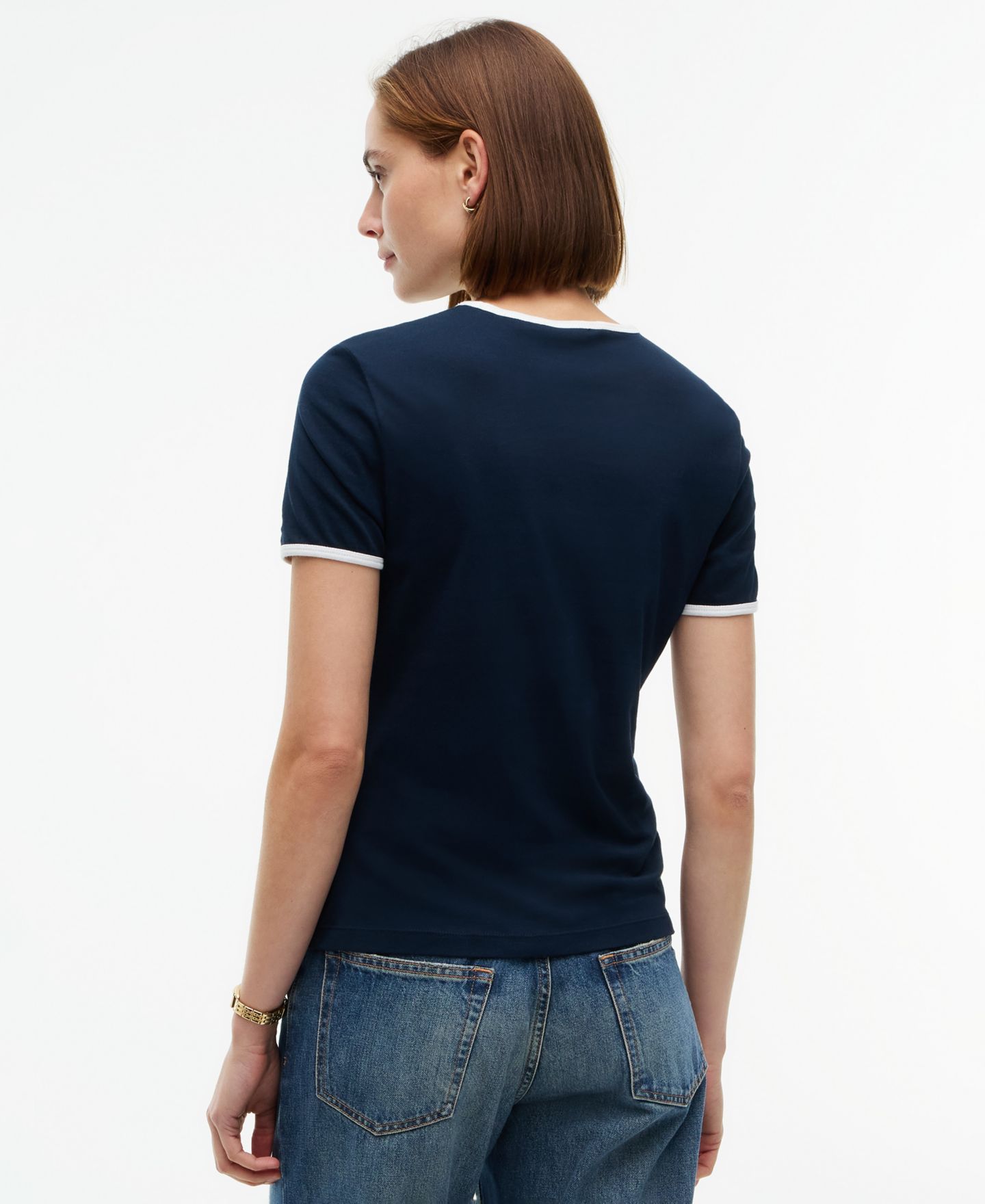 Женская футболка Tommy Hilfiger Holiday Graphics Ringer, цвет: Тёмный синий — фото 4