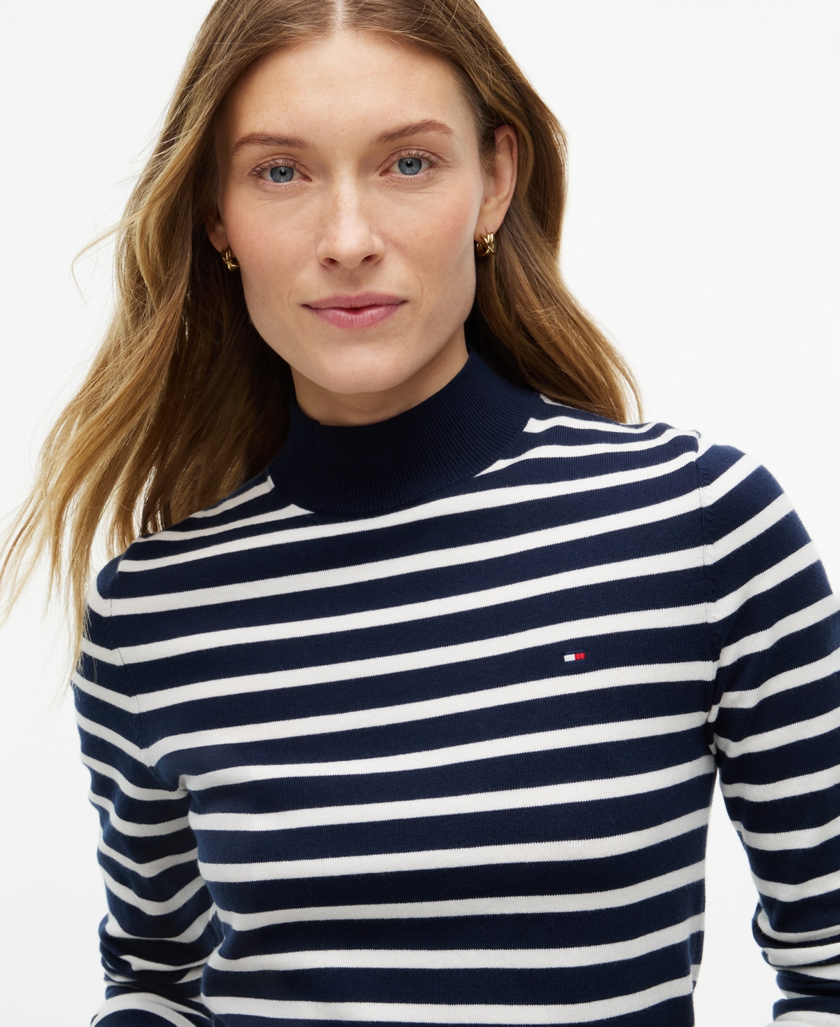 Tommy Hilfiger Women's Mock Neck Long-Sleeve Slim-Fit Sweater