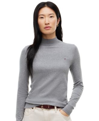 Women's Mock Neck Long-Sleeve Slim-Fit Sweater