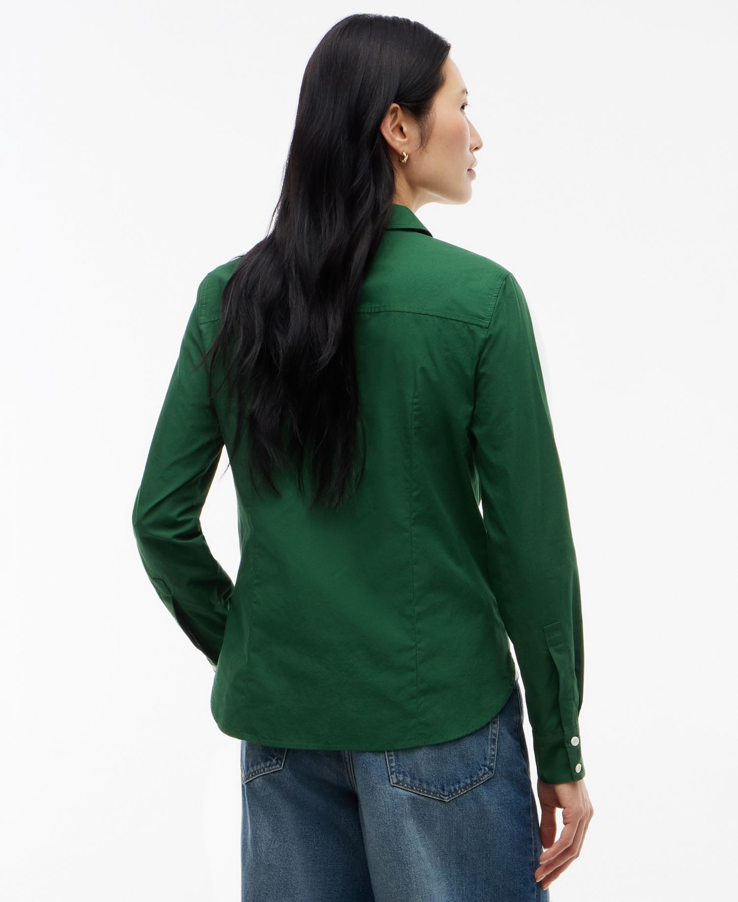 Women's Classic Poplin Roll-Tab Long-Sleeve Shirt