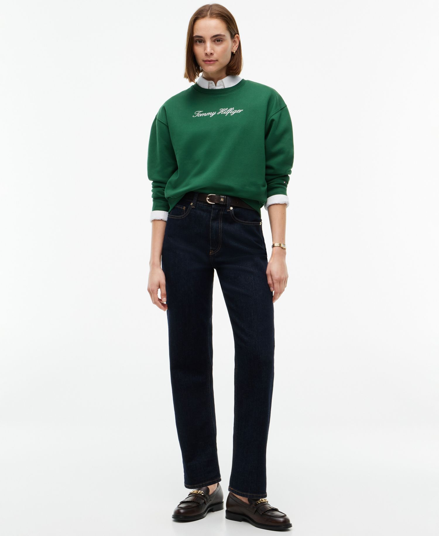 Women's Crew Neck Graphic Pullover Long-Sleeve Sweatshirt