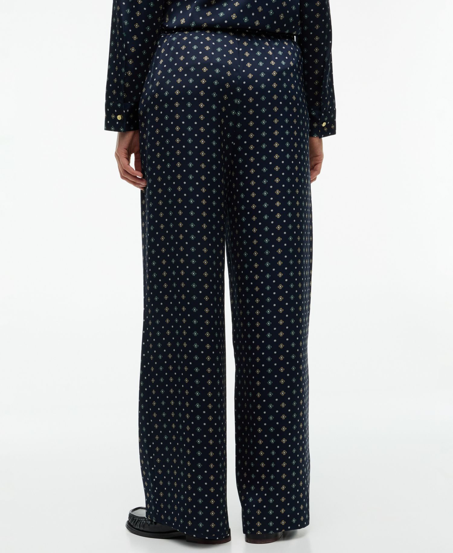Women's Fluid Pull On Wide-Leg Satin Pants