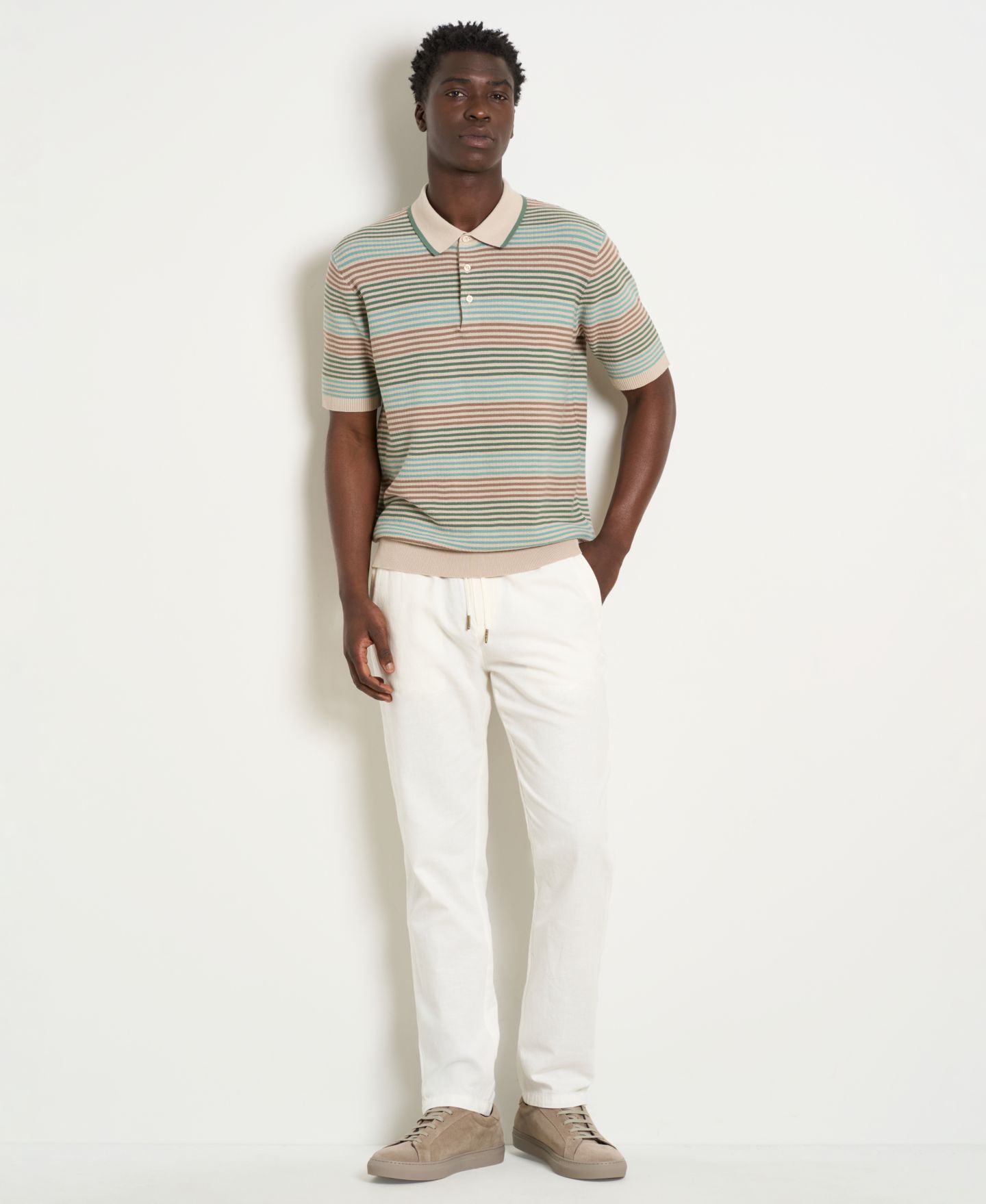 Мужские брюки SCOTCH & SODA Linen Warren Drawstring, цвет: Молочный белый — фото 3