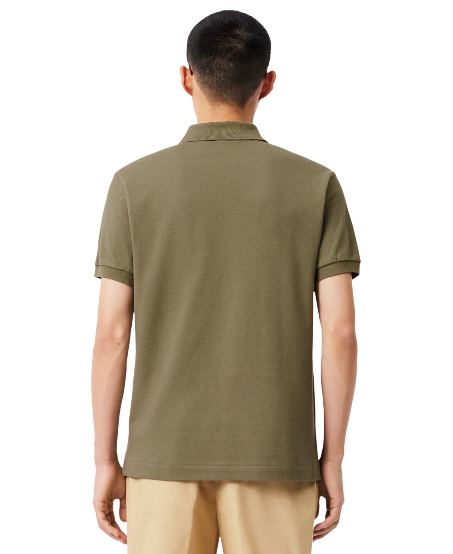 Мужское поло Lacoste Classic-Fit Short-Sleeve Polo Shirt, цвет: Хаки — фото 2