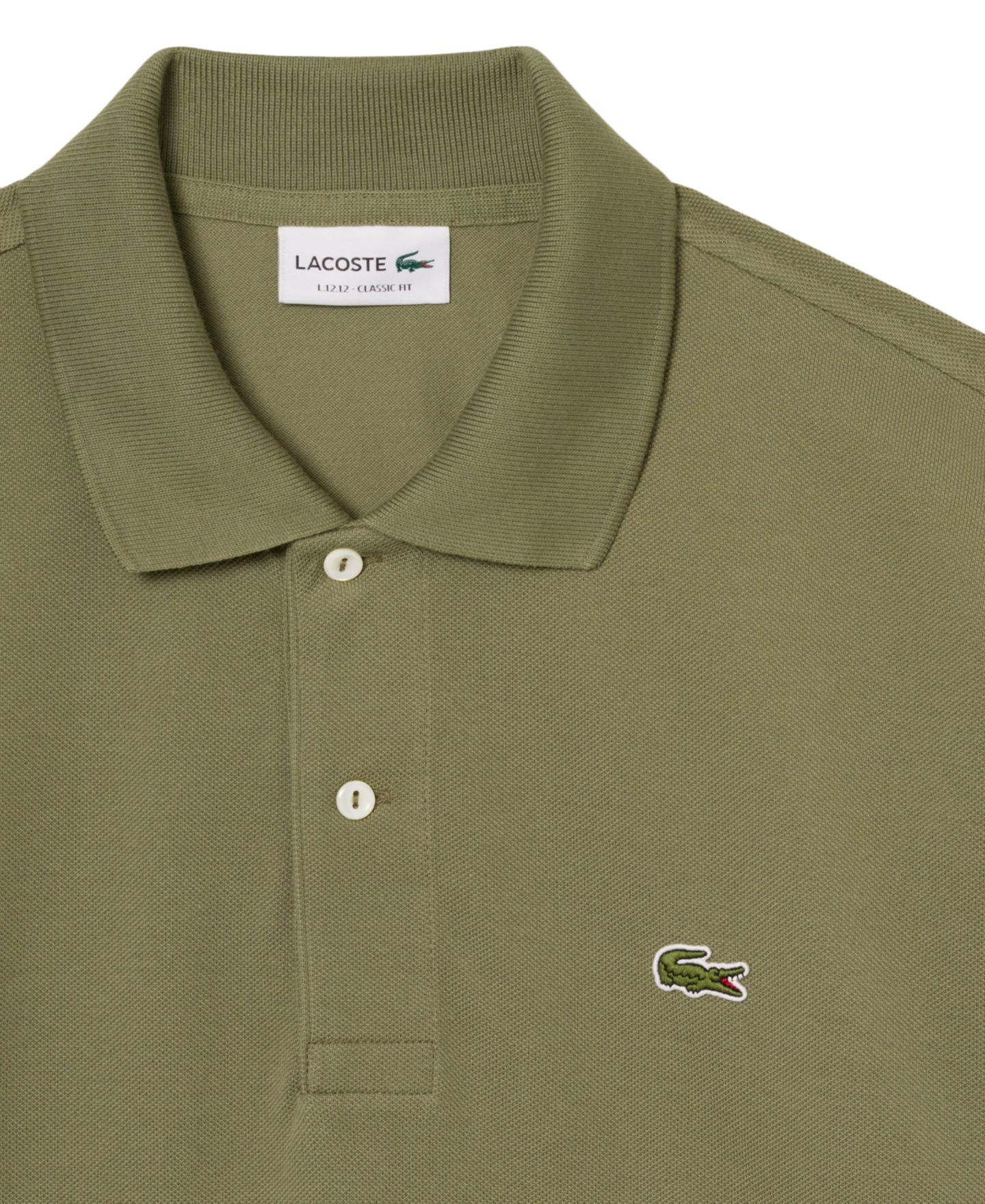 Мужское поло Lacoste Classic-Fit Short-Sleeve Polo Shirt, цвет: Хаки — фото 4