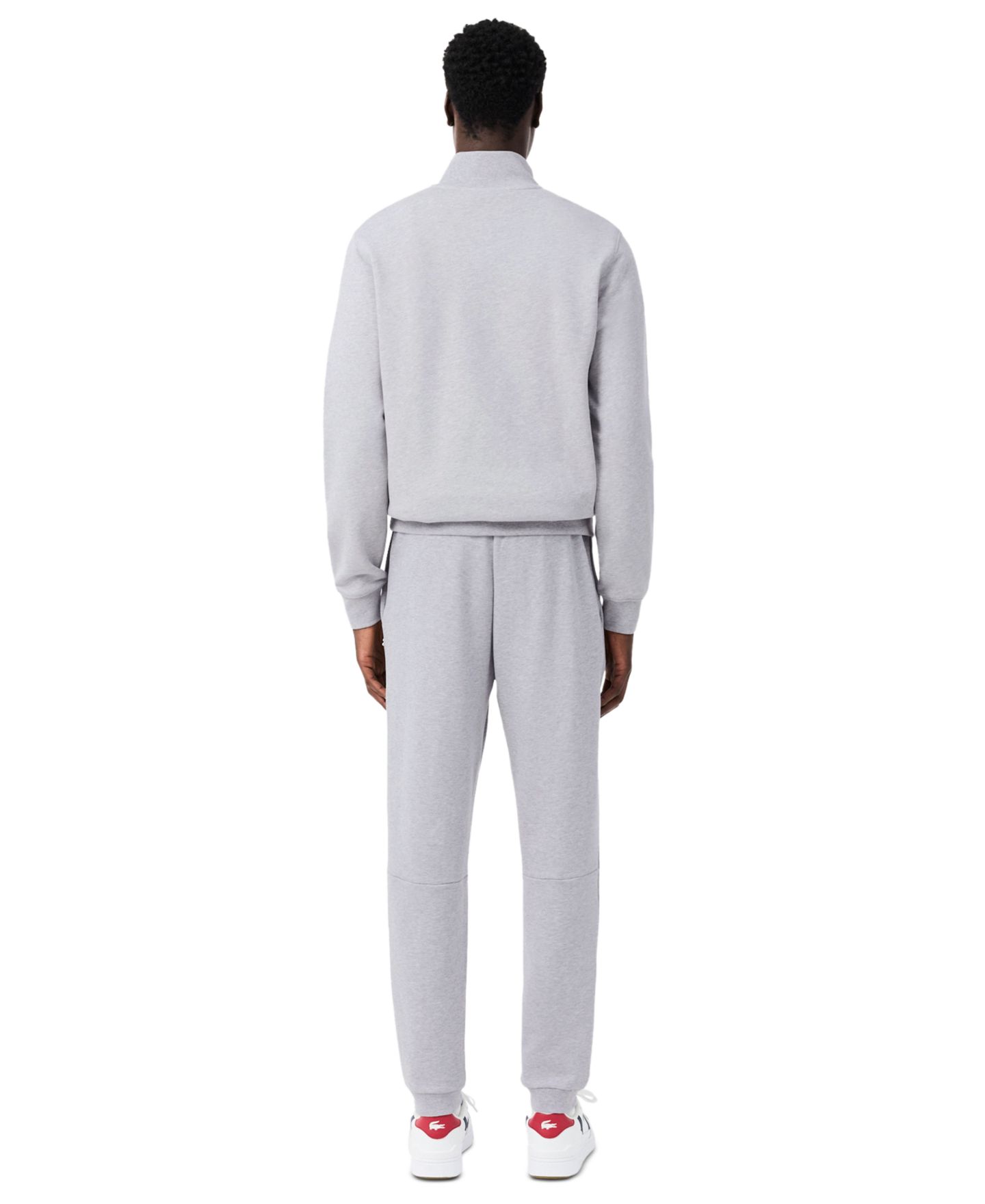 Мужские брюки Lacoste Cotton Fleece Tapered-Fit Sweatpants, цвет: Серебряный — фото 3