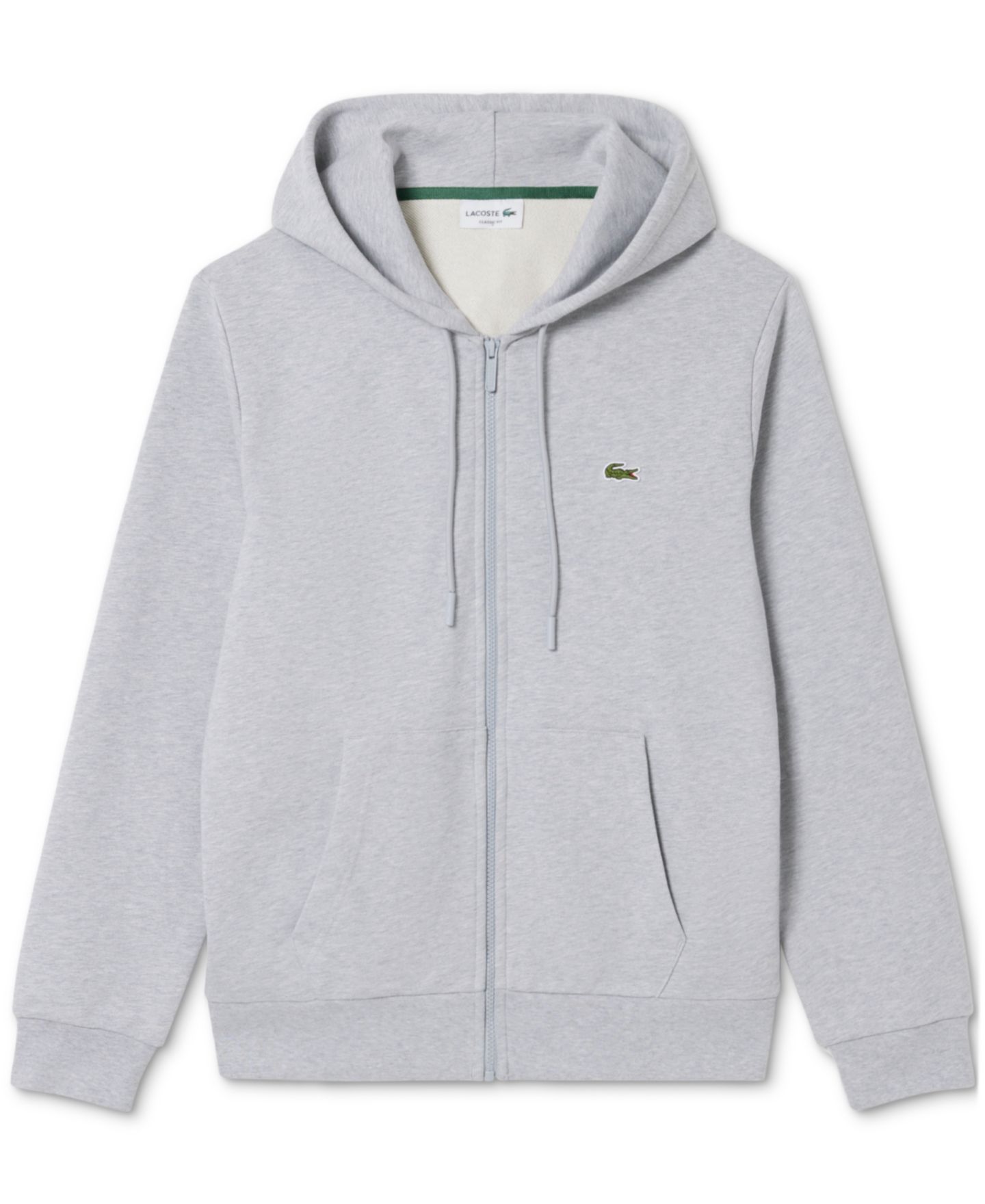 Мужское худи Lacoste Zip-Up Long-Sleeve, цвет: Серебряный — фото 4