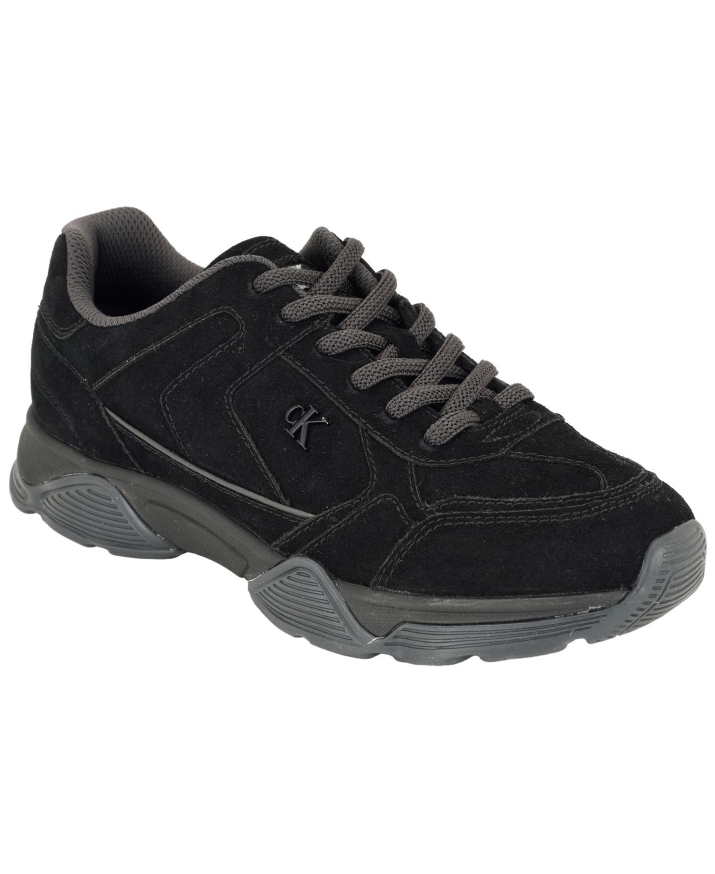 Женские кроссовки Calvin Klein Renni Lace-Up, цвет: Чёрный устричный замшевый — фото 1