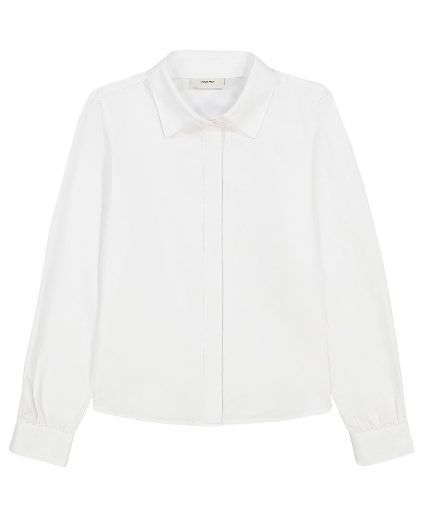 Рубашка Calvin Klein Long-Sleeve Refined Tailored для девочек, цвет: Белый — фото 2