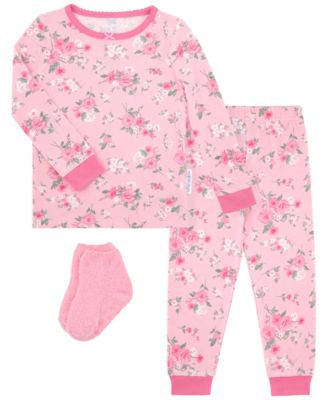 Girls' 12M-5T Ditsy Floral Pajama with Socks, 3-Piece Set