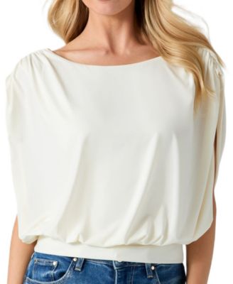 Women's Aundrea Boat-Neck Draped Sleeveless Top