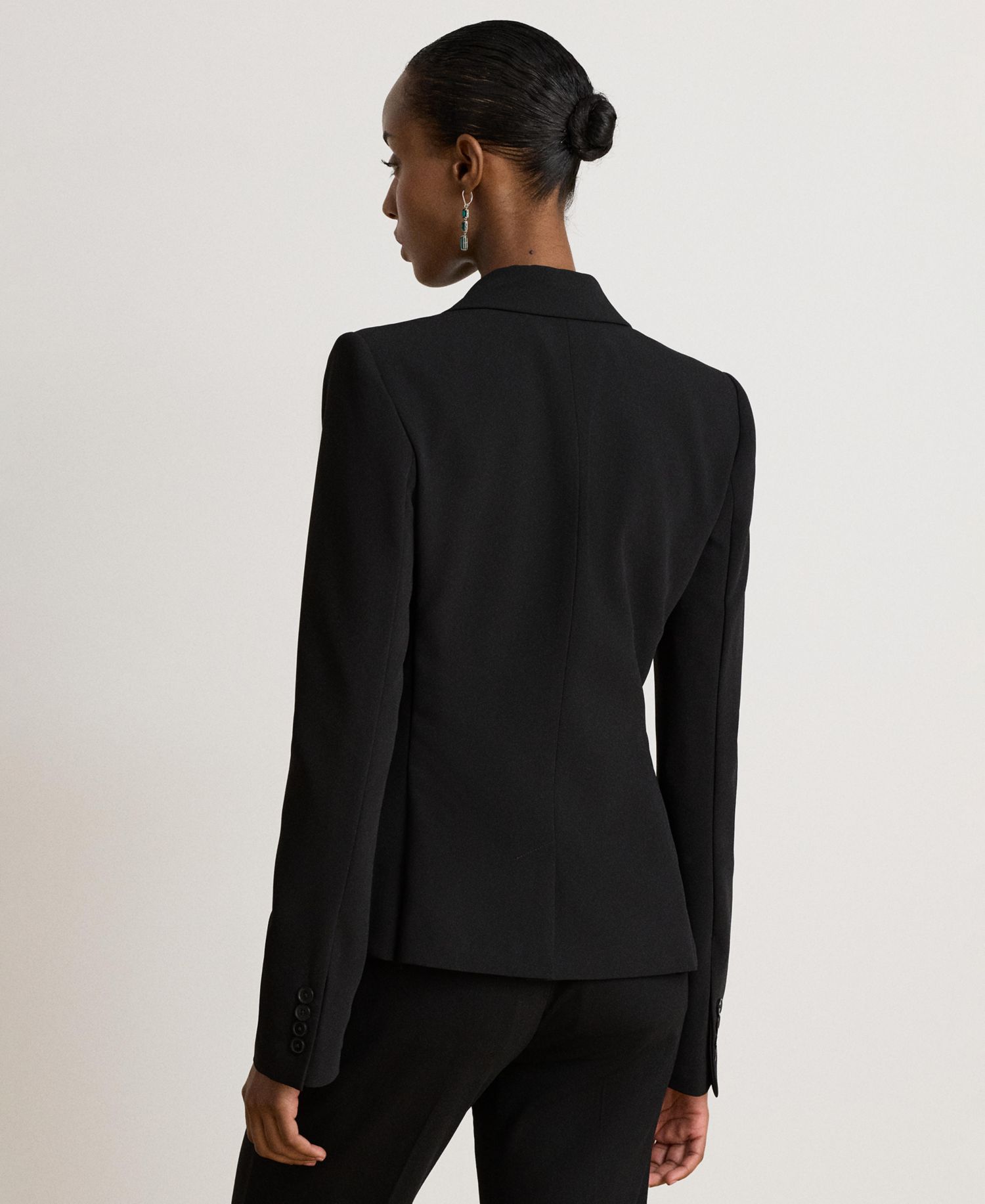 Women's City Crepe Slim-Fit Single-Button Stretch Blazer