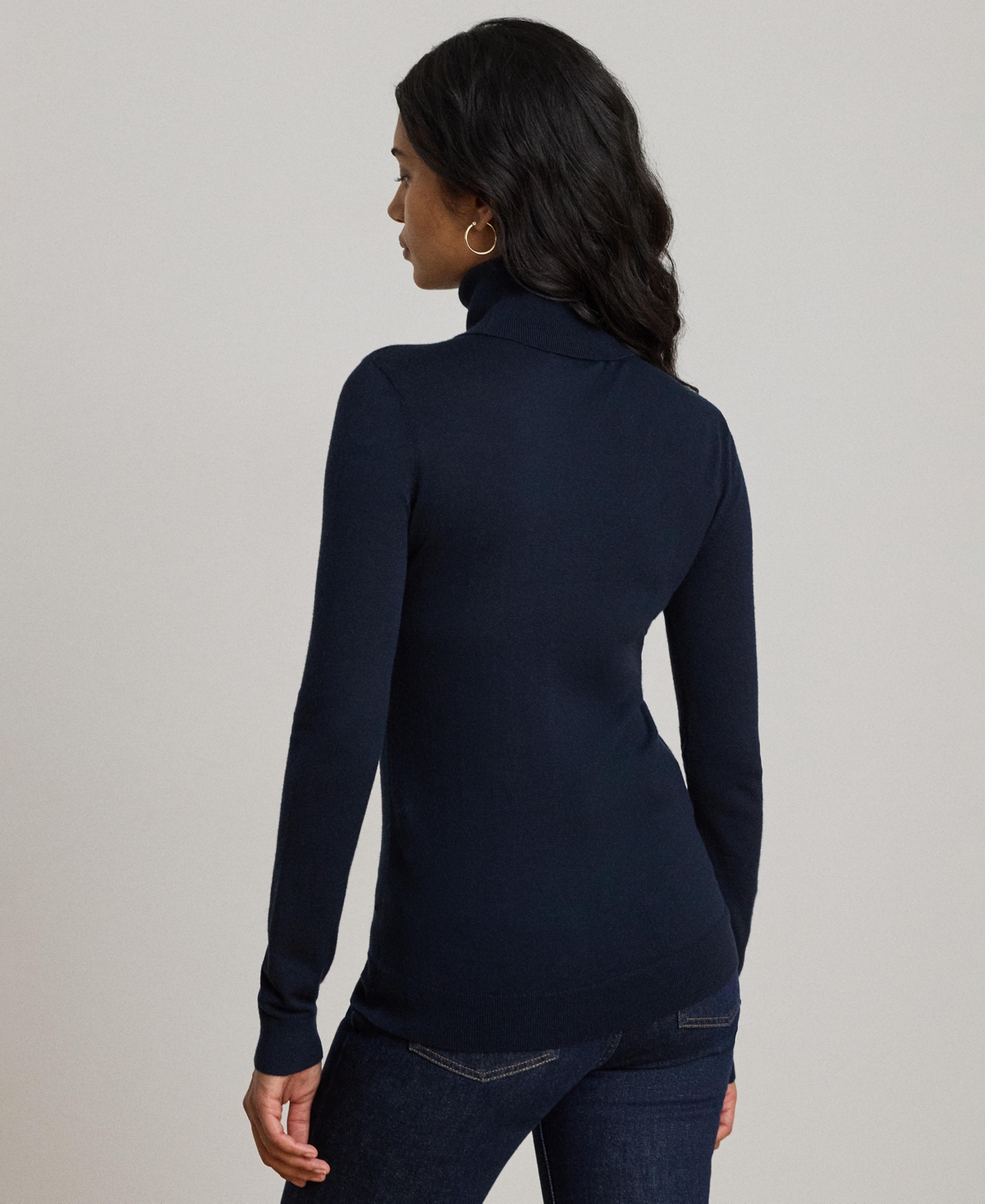 Lauren Ralph Women's Modal-Silk Blend Slim-Fit Turtleneck Sweater