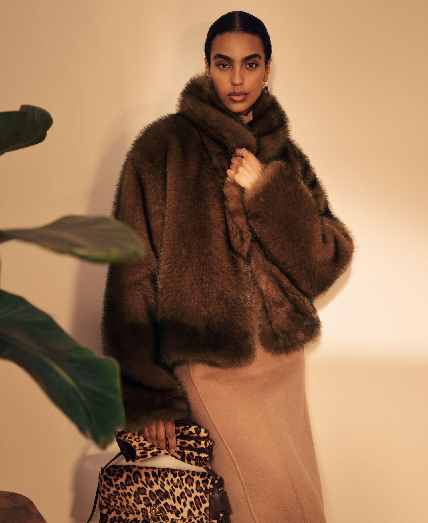 Women's Faux-Fur Shawl-Collar Coat