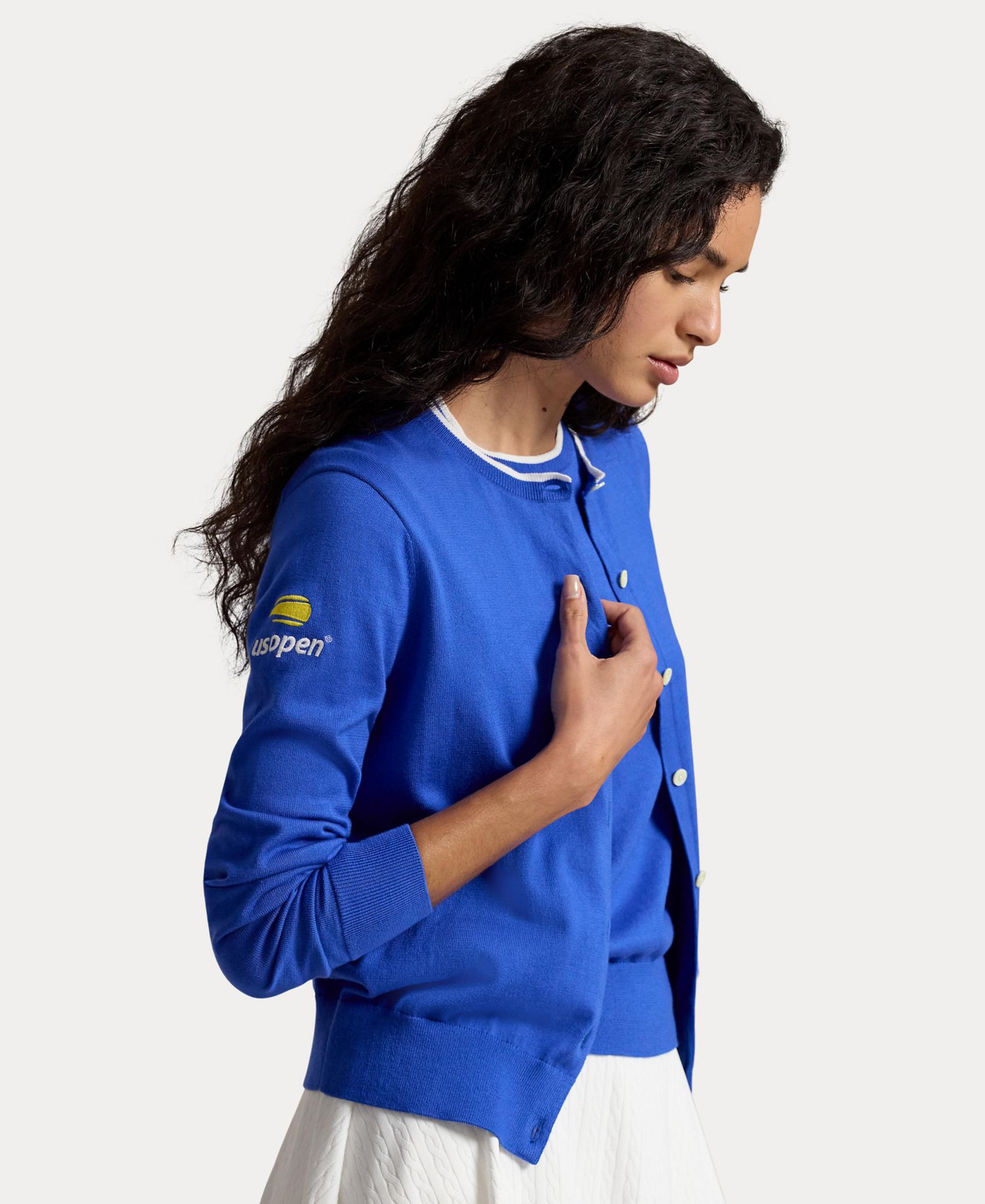 Women's US Open Crew Neck Long-Sleeve Cardigan Sweater