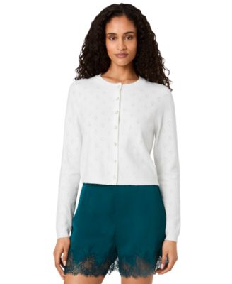 Women's Dakota Cropped Pointelle Cardigan Sweater