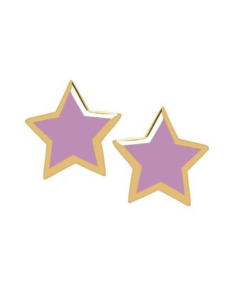 Enamel Star Stud Earrings in 14K