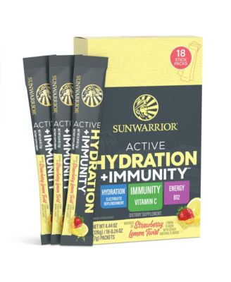 Active Hydration Plus Immunity Powder, Strawberry Lemon Flavor 18 Stick Packets