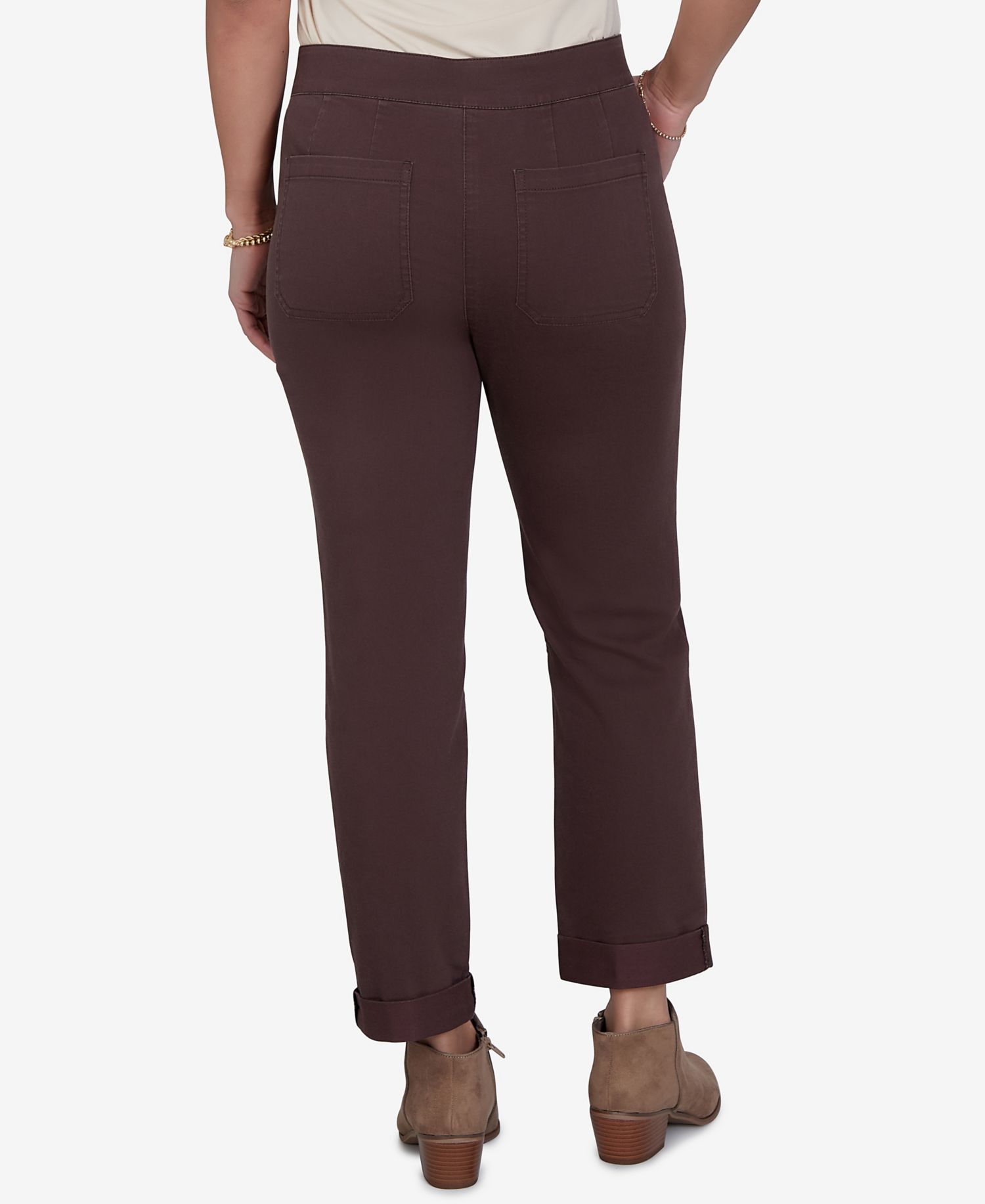 Petite Enzyme Wash Straight-Leg Cropped Pants
