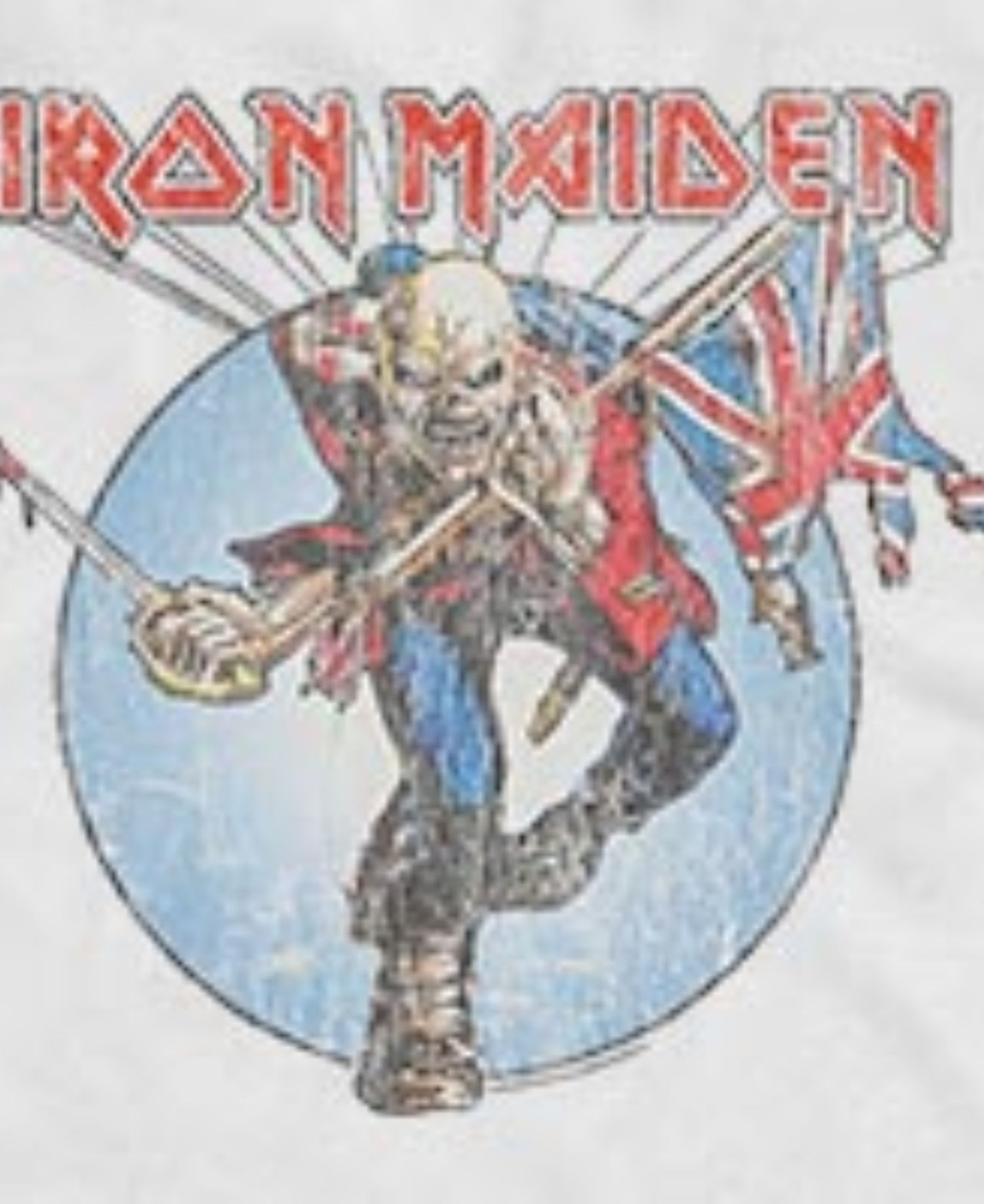 Men's Iron Maiden Trooper Eddie Distressed Graphic Tank Top