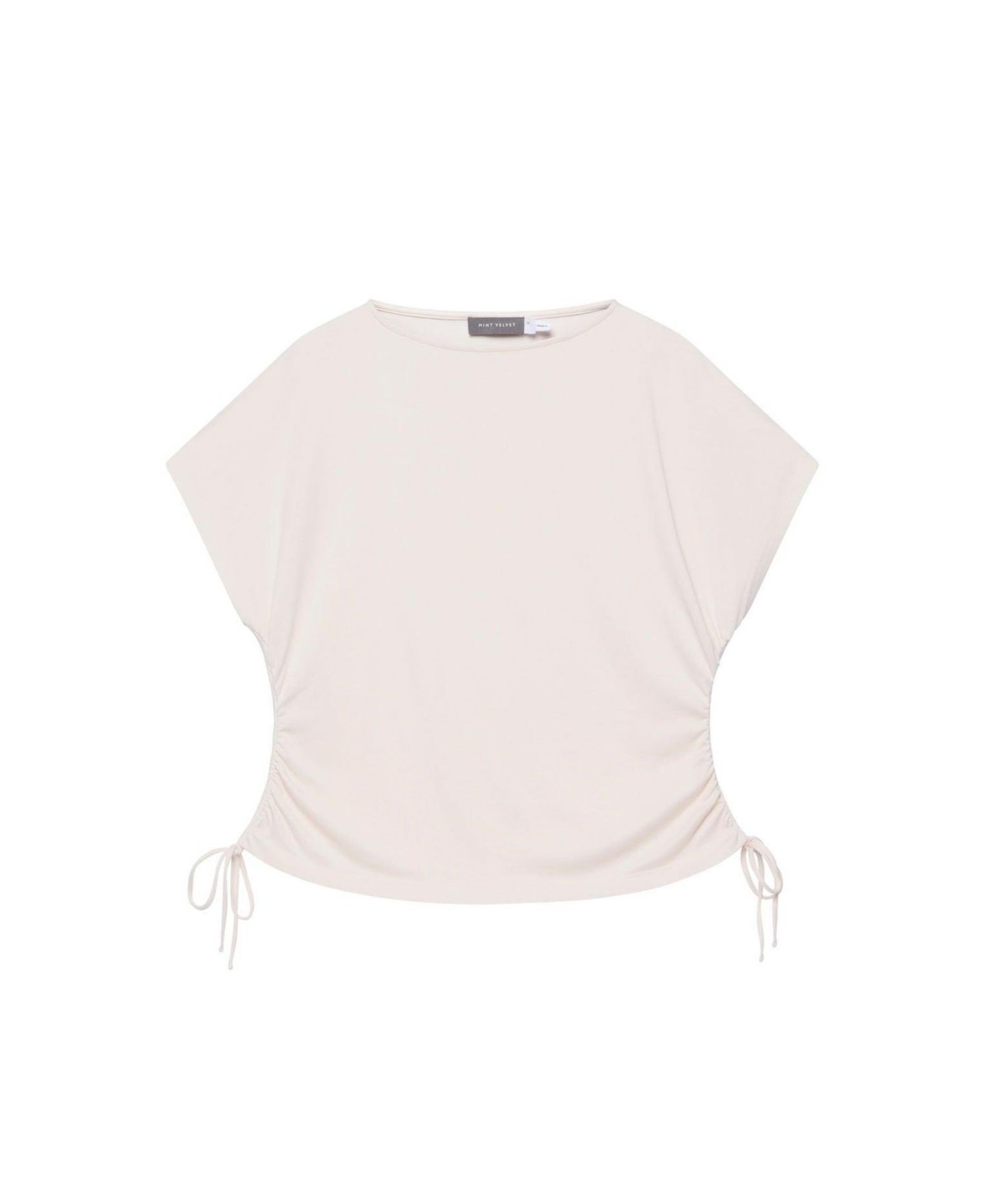 Женский топ Mint Velvet Jersey Ruched Tie Detail, цвет: Коричневый — фото 3