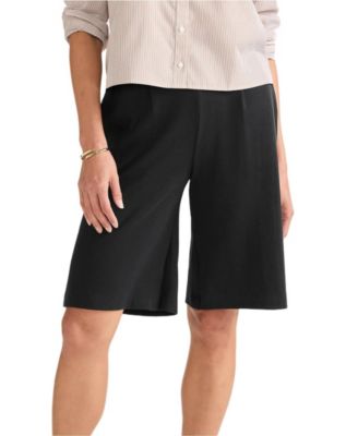 Women's High-Waisted Pleated Bermuda Shorts, 12" Inseam