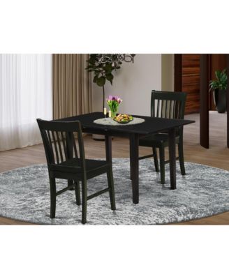 Dining Table- Dining Chairs, NOFK3-BLK-W