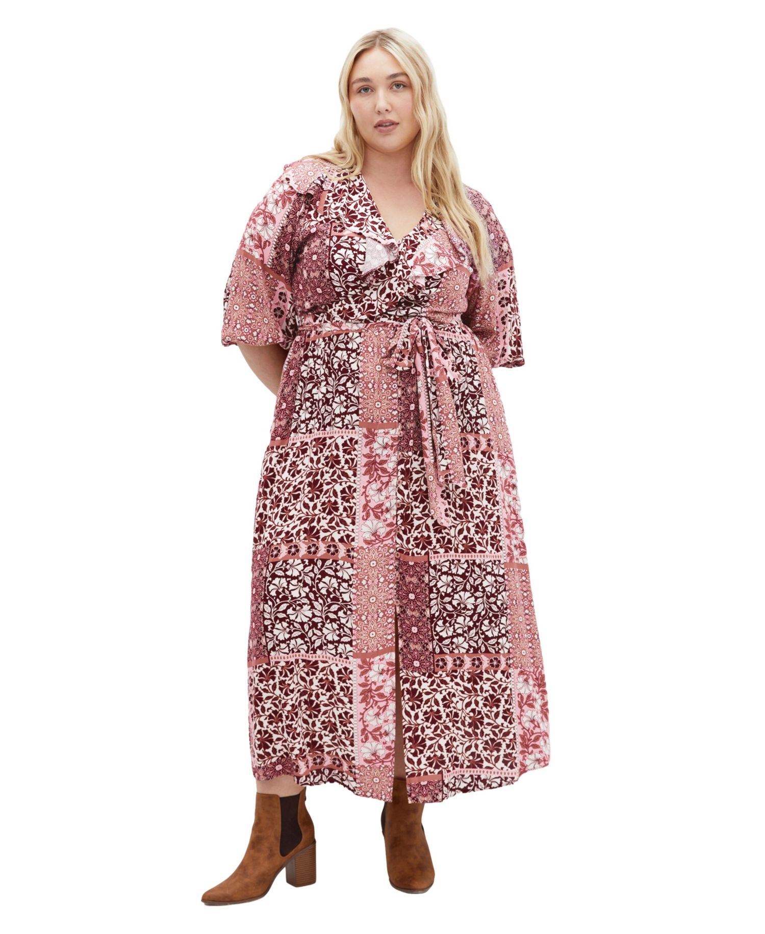 Plus Size Dahlia Short-Sleeve Maxi Dress