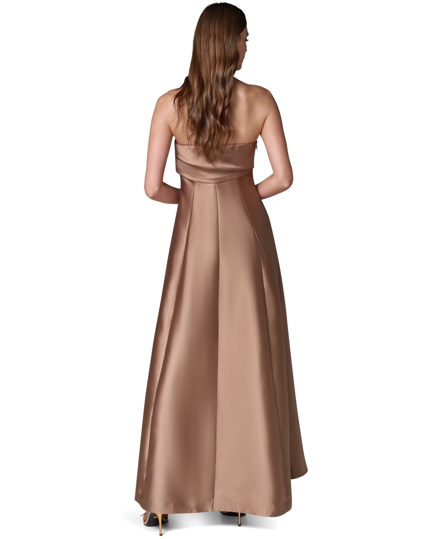Women's Strapless Pleated Mikado Gown