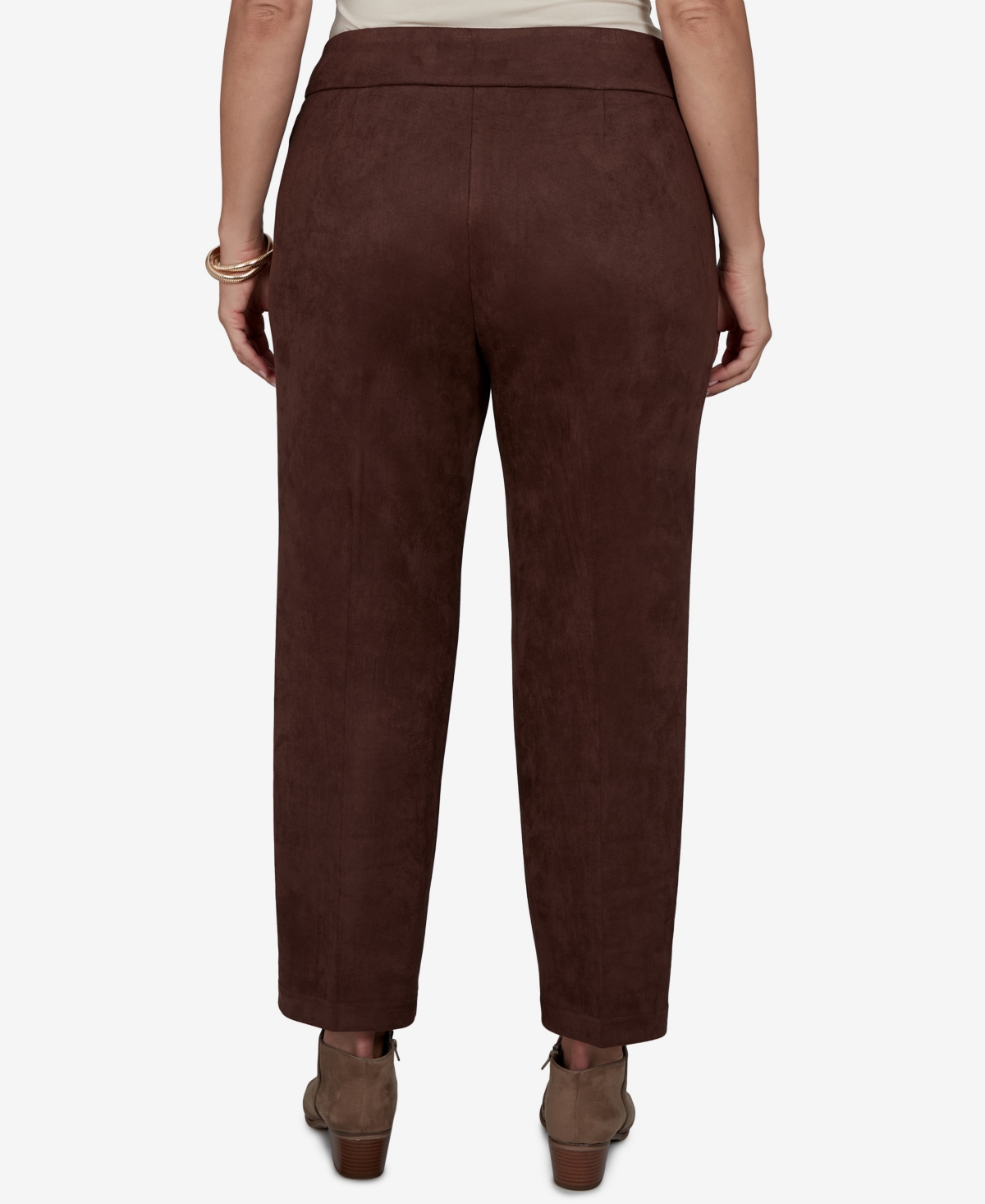 Ruby Rd. Plus Size Pull-on Scuba Cropped & Ankle Pants In Walnut