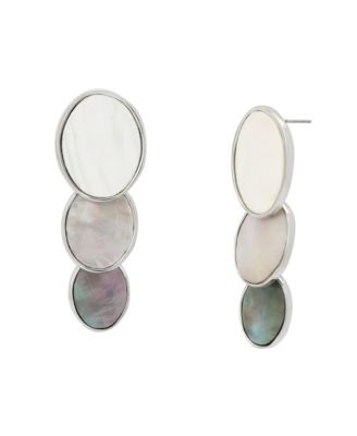 Imitation Pearl Oval Linear Earrings
