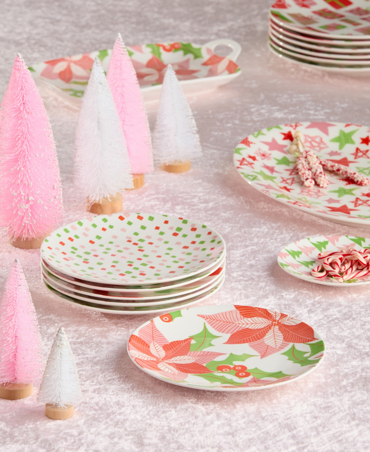 Certified International Scarlet Ribbon Canape Plates, Set of 6