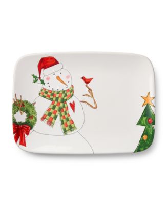 Snowman Delight 14" Rectangular Platter