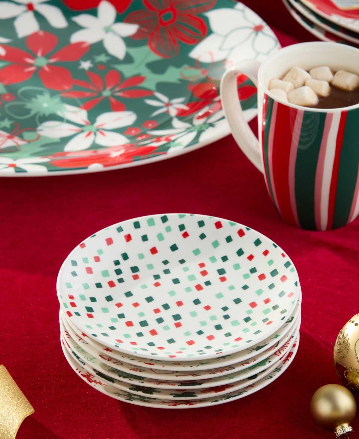 Certified International Holiday Spruce Salad Plates, Set of 6