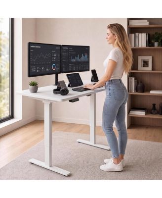 Electric Standing Desk Height Adjustable Sit Stand Computer Desk with Memory Presets 176 lbs Capacity for Home Office Gaming Study Writing
