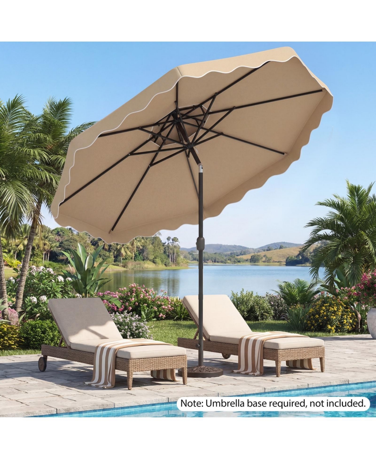 Sugift Outdoor Patio Umbrella with Push Button Tilt Crank Lift and Vented Top