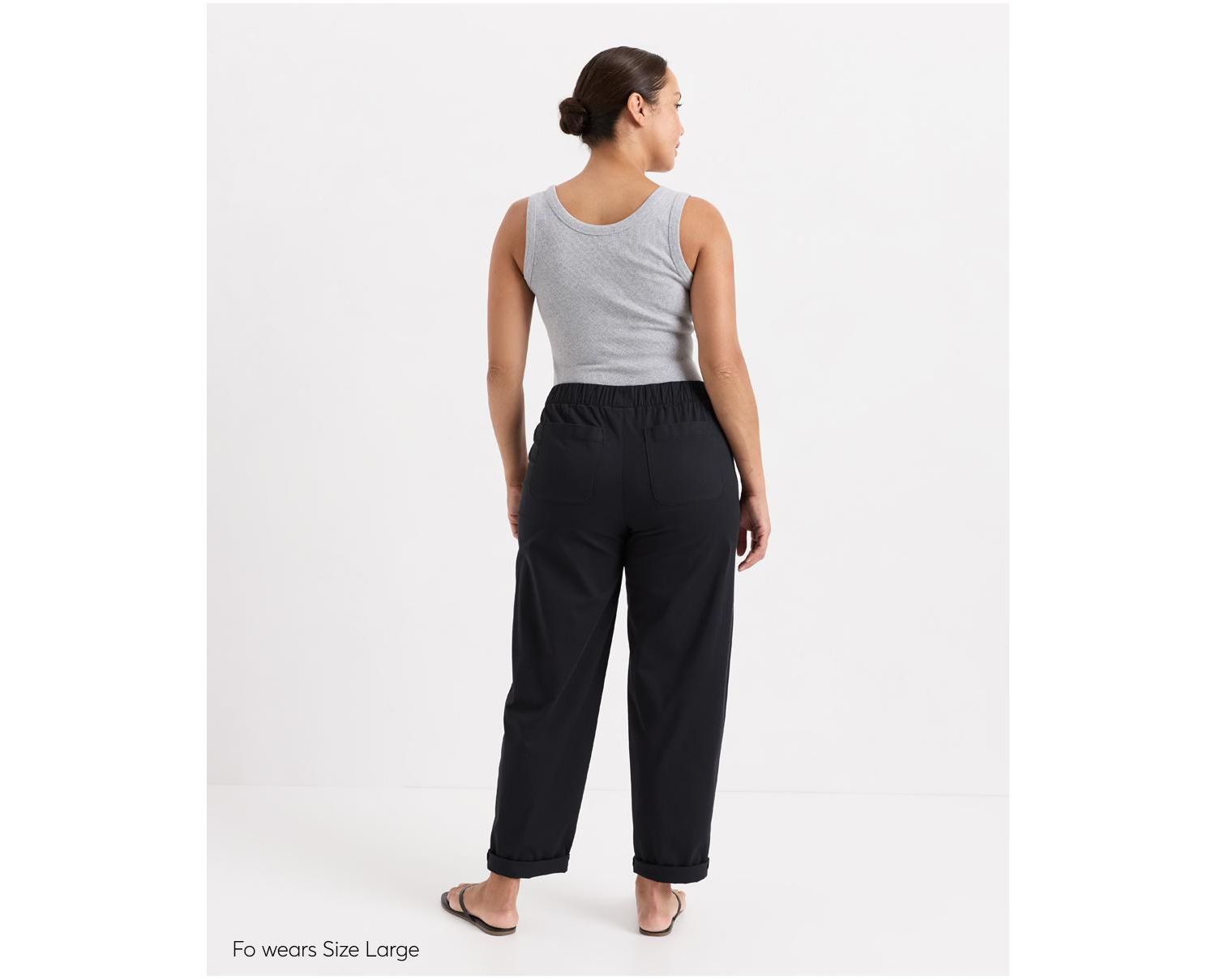 Women's Peached Twill Organic Cotton-Blend Pull-On Pants