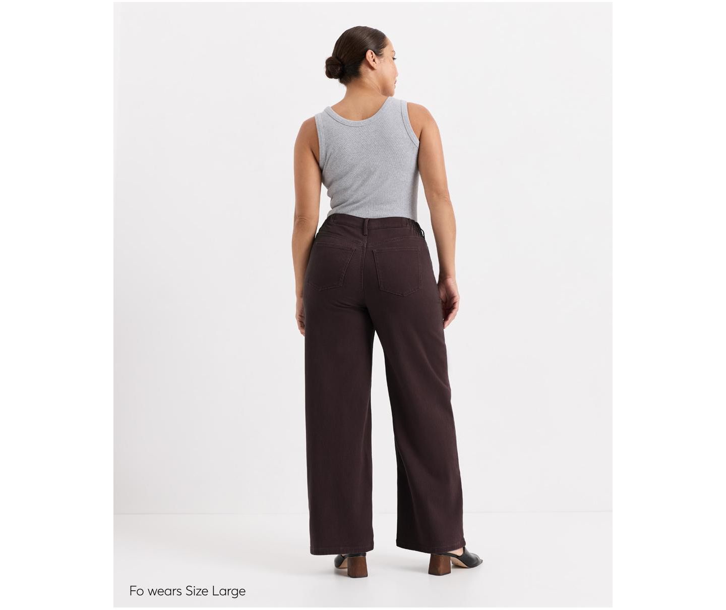 Женские брюки Pact All-Day Twill Wide-Leg, цвет: Чёрный — фото 6