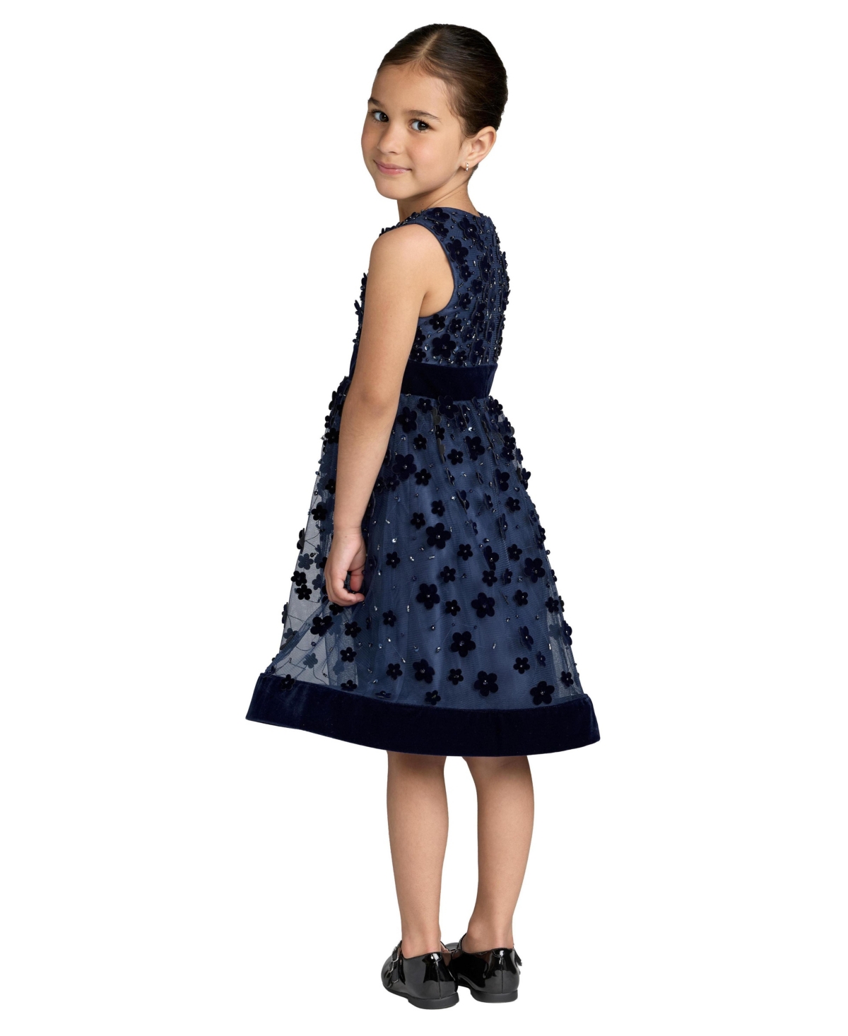 Mac Duggal Big Girls Embellished Floral A-Line Dress