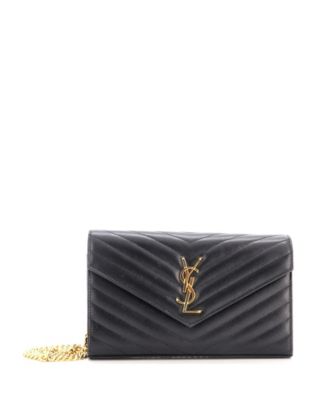 Medium Classic Monogram Wallet on Chain Matelasse Chevron Leather