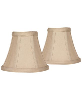 Imperial Shade Set of 2 Empire Lamp Shades Taupe Fabric Small 3" Top x 6" Bottom x 5" High Candelabra Clip-On Fitting