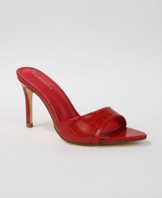 Jessa Croc Embossed Stiletto Slide Sandals
