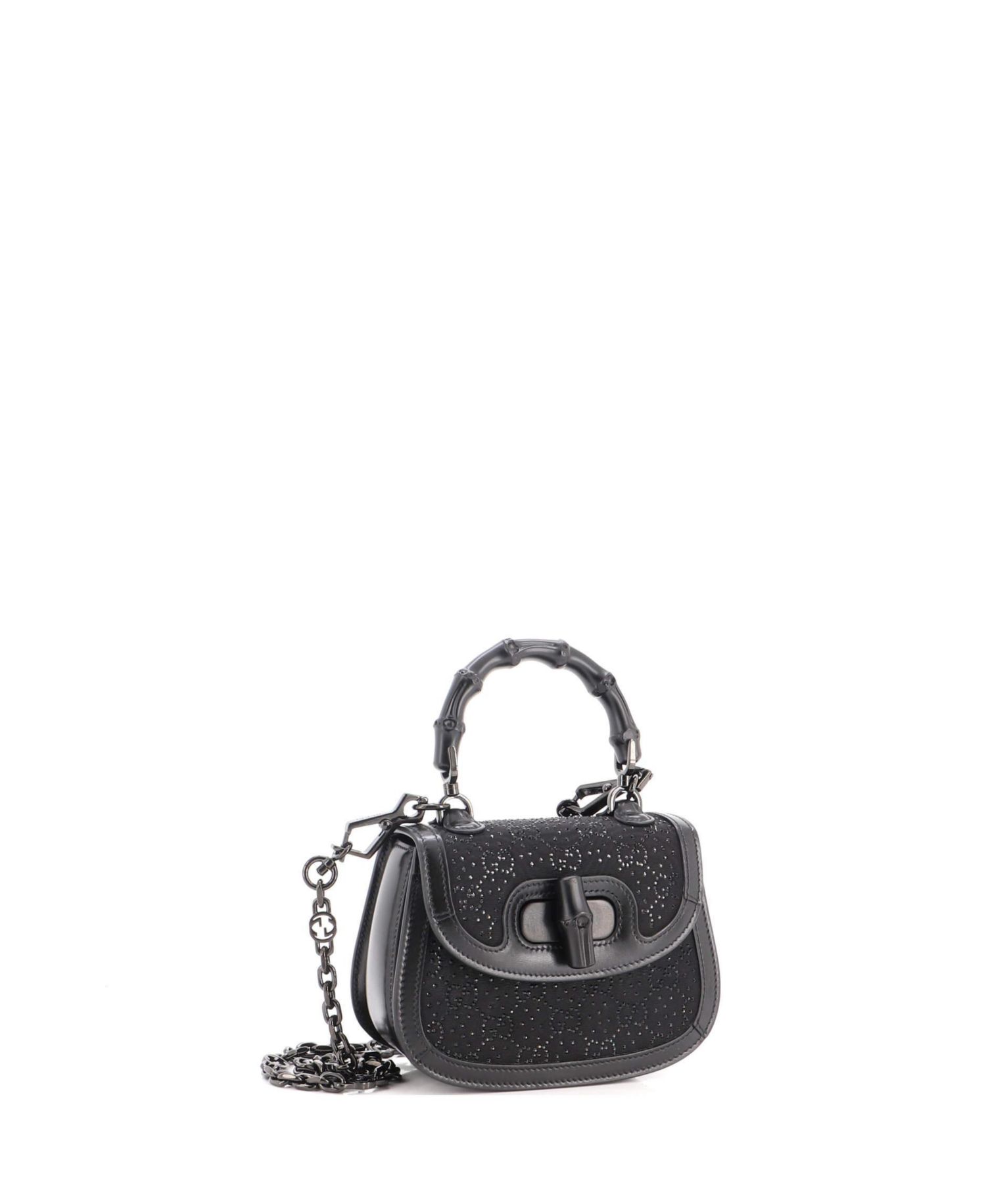 Mini Bamboo 1947 Top Handle Bag Crystal Embellished GG Canvas