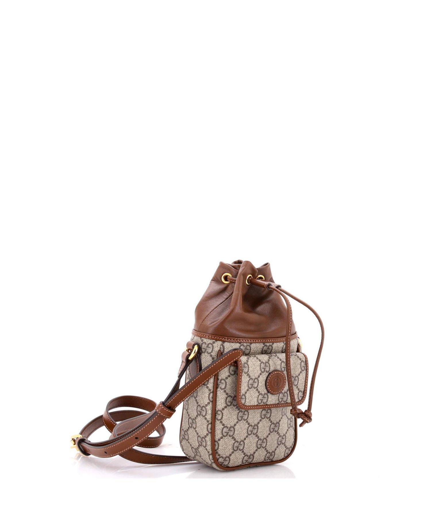 Mini Interlocking G Patch Bucket Bag GG Coated Canvas