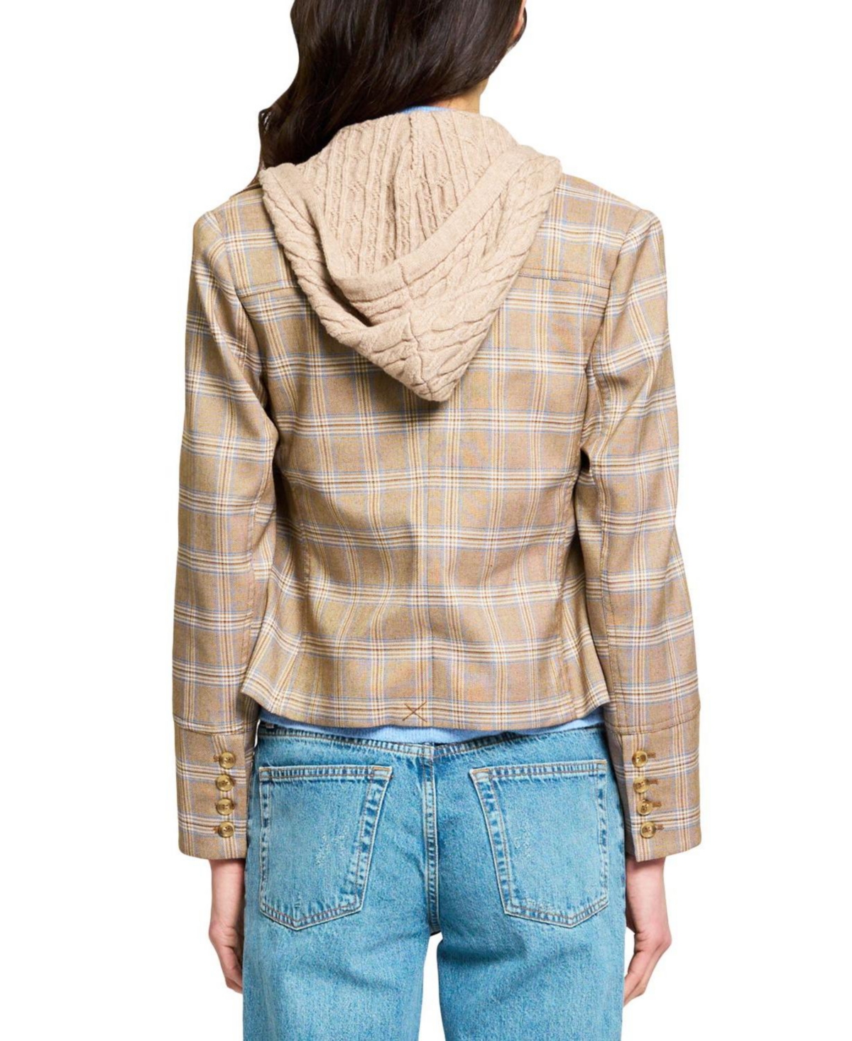 Central Park West Women's Sienna Plaid Cropped Blazer