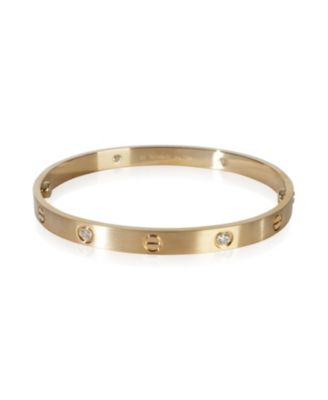 Yellow Gold Diamond Brushed Finished Love Bracelet